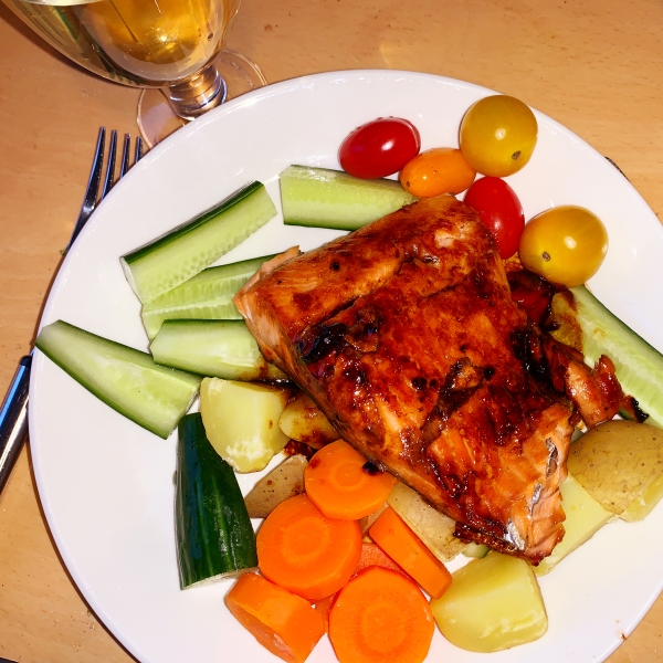 Salmon with Brown Sugar and Bourbon Glaze