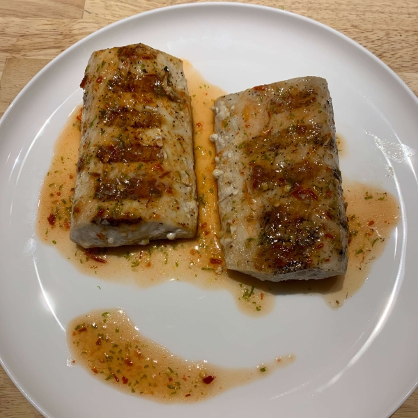 Grilled Sea Bass with Chili-Lime Dressing