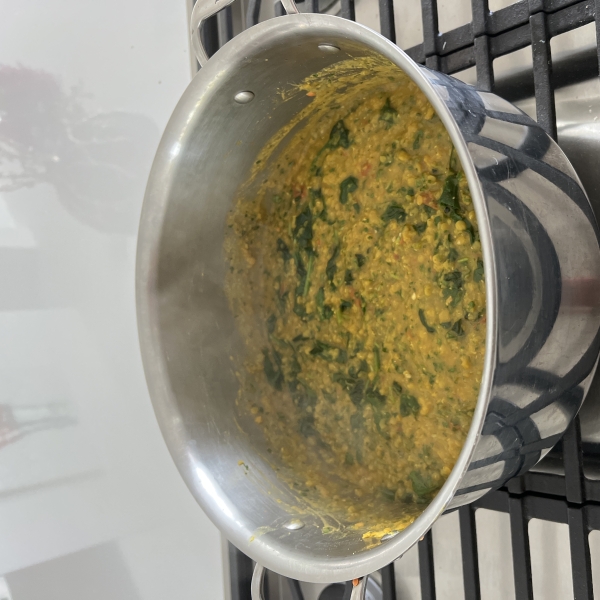 Raghavan's Palak Masoor Dal (Red Lentils with Spinach)