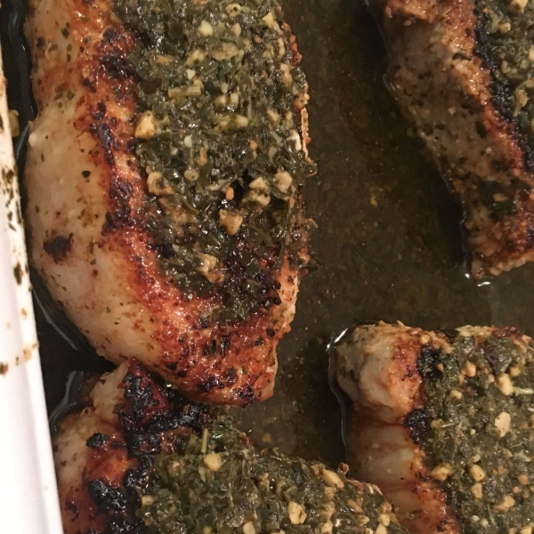 Pesto-Coated Center-Cut Pork Chop