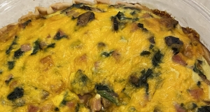 Spinach and Mushroom Quiche with Shiitake Mushrooms