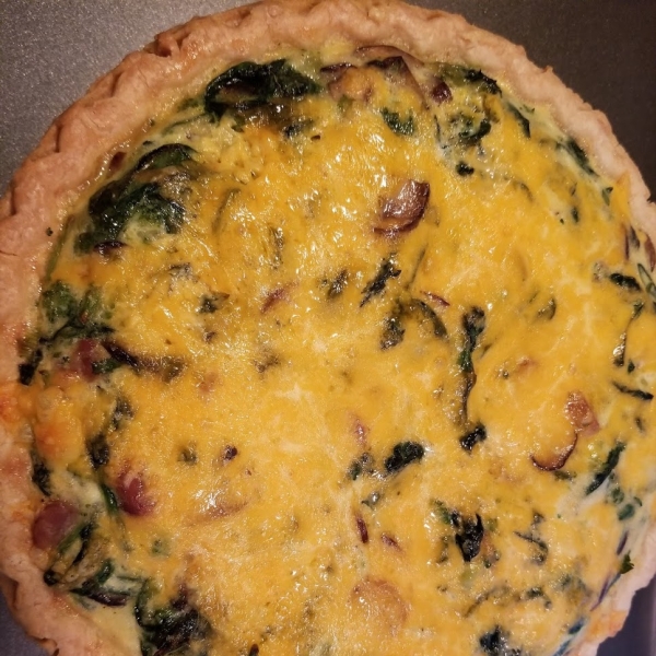 Spinach and Mushroom Quiche with Shiitake Mushrooms