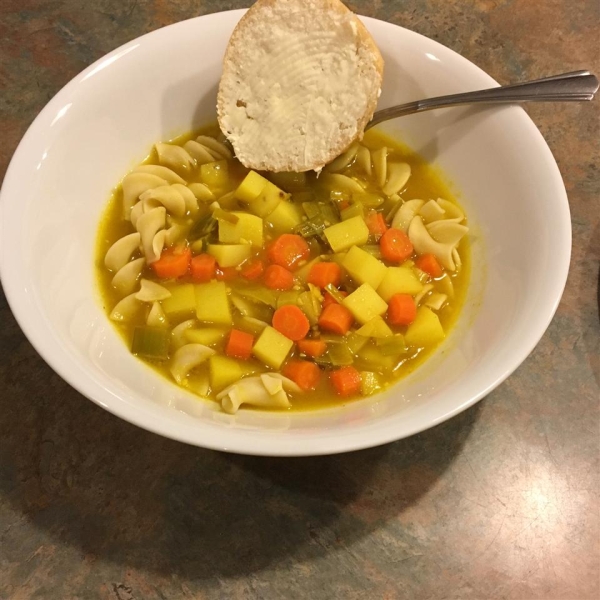 Potato, Leek, Carrot and Turmeric Soup