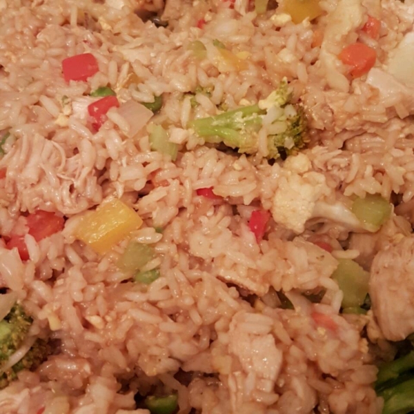 Roasted Garlic Teriyaki Fried Rice with Chicken