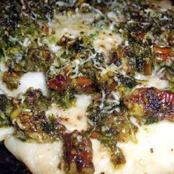 Baked Tilapia with Arugula and Pecan Pesto