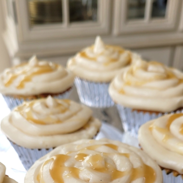 Almond Cupcake with Salted Caramel Buttercream Frosting