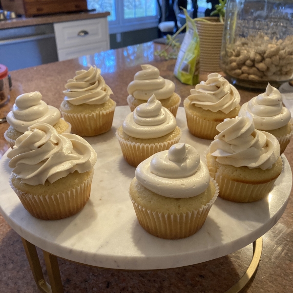 Almond Cupcake with Salted Caramel Buttercream Frosting