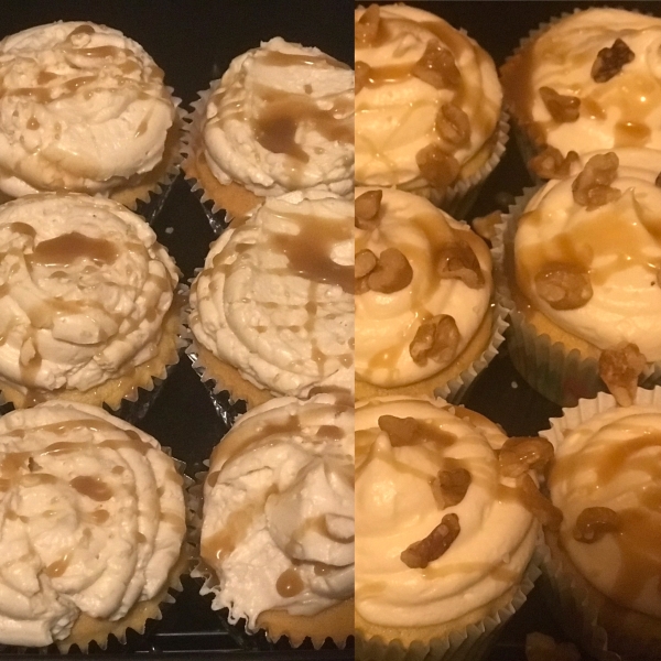 Almond Cupcake with Salted Caramel Buttercream Frosting