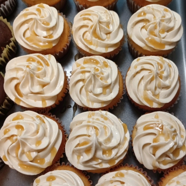 Almond Cupcake with Salted Caramel Buttercream Frosting