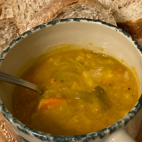 Vegan Japanese Winter Squash and Leek Soup