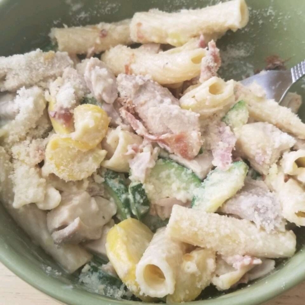 Summer Squash Chicken Alfredo