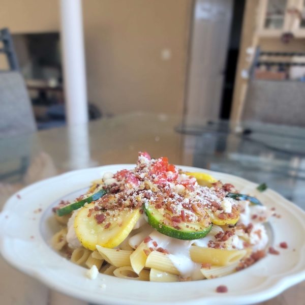 Summer Squash Chicken Alfredo