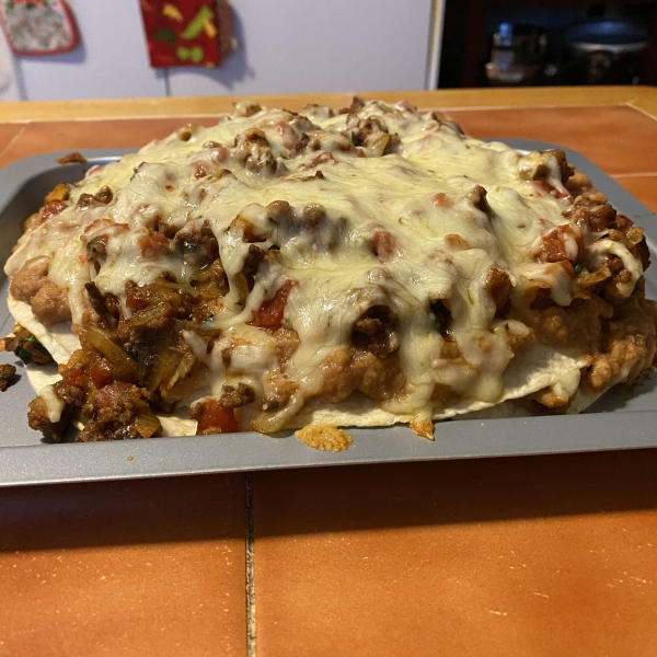 Spicy Beef and Bean Enchilada Pie