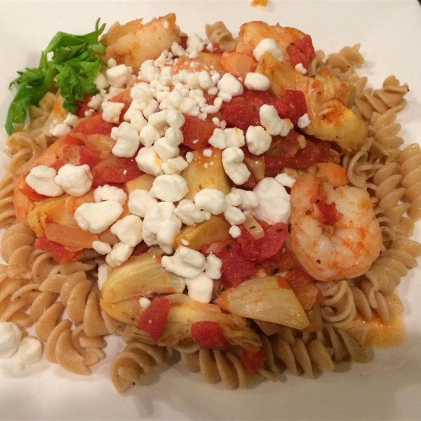 Shrimp Primavera with Goat Cheese