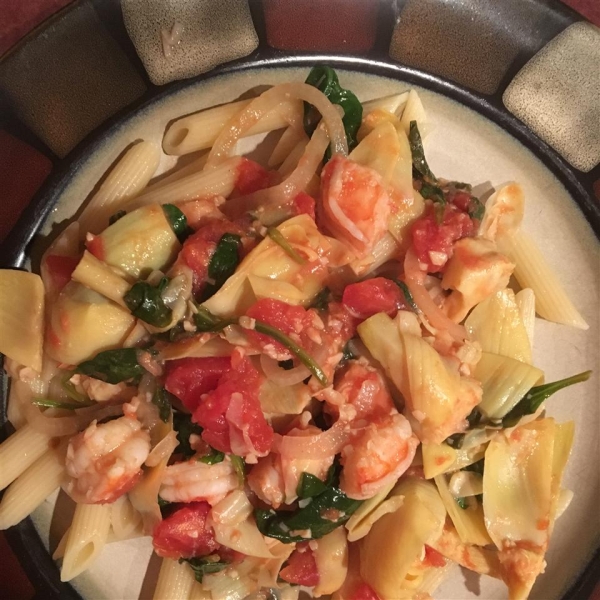 Shrimp Primavera with Goat Cheese