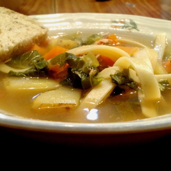 Salmon Turnip Greens Soup