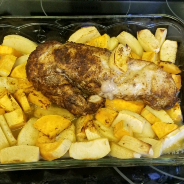 Spicy Pork Tenderloin with Apples and Sweet Potatoes