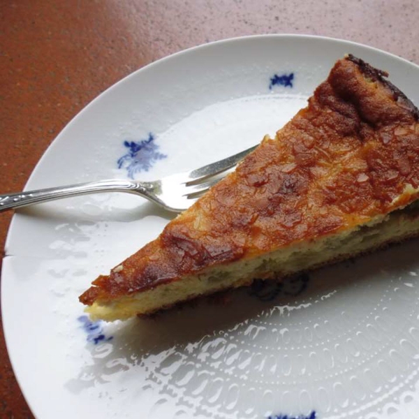 Rhubarb-Almond Custard Cake