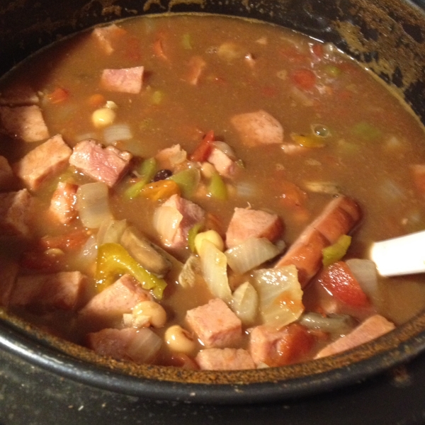 Slow Cooker Ham and Bean Stew