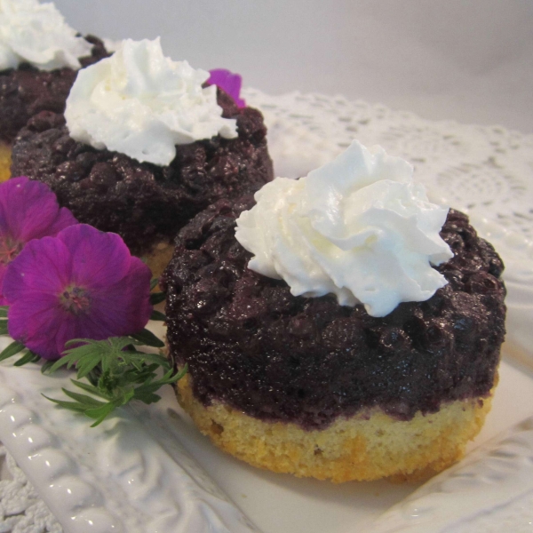 Blueberry Upside-Down Mini Cakes