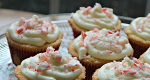 Peppermint Cupcakes with Marshmallow Fluff White Chocolate Frosting