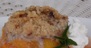Peach Crisp with Oatmeal-Walnut Topping