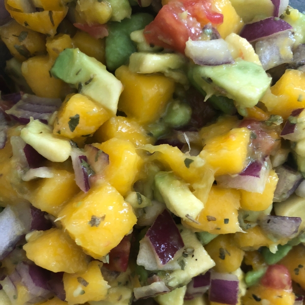 Refreshing Avocado, Tomato, and Mango Salsa