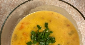 Roasted Garlic Potato Soup with Smoked Salmon