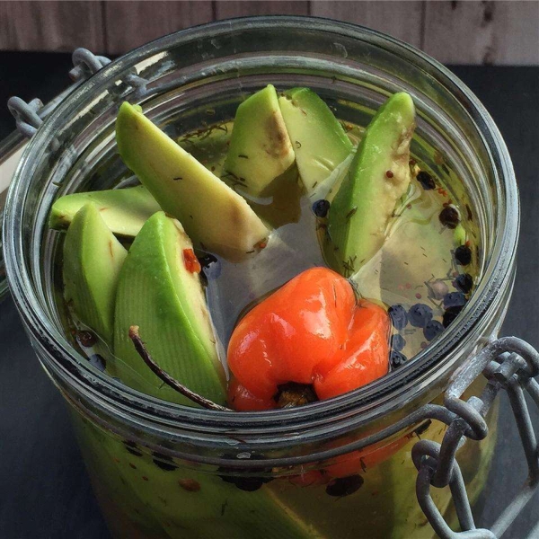 Addictive Spicy Dill Avocado Pickles