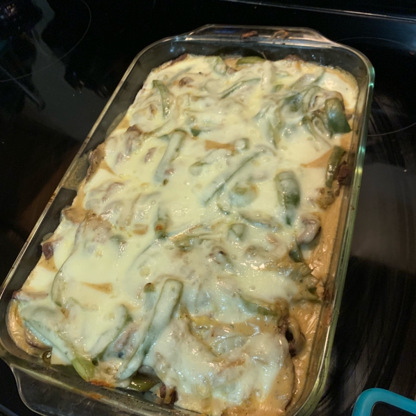 Beer Cheese Philly Steak Casserole