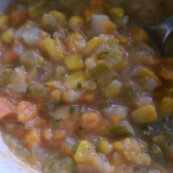 Creamy Vegan Sweet Potato and Corn Chowder