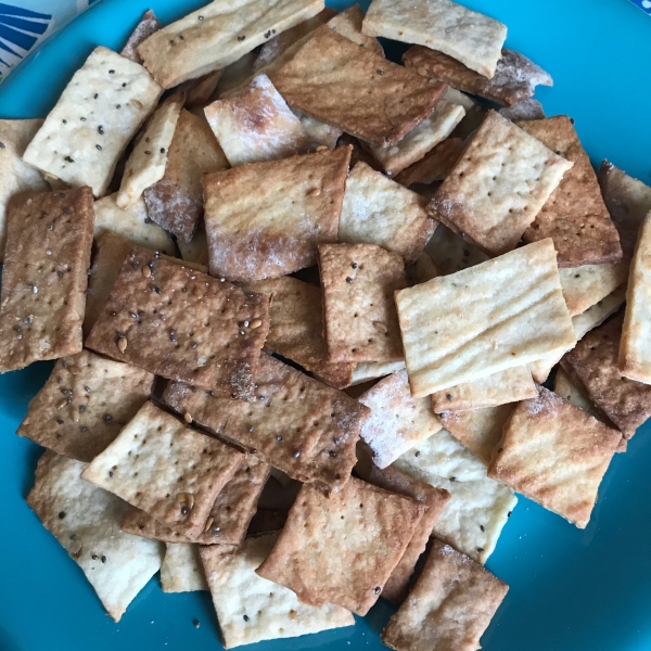 Crispy Rosemary Sea Salt Flatbread Crackers