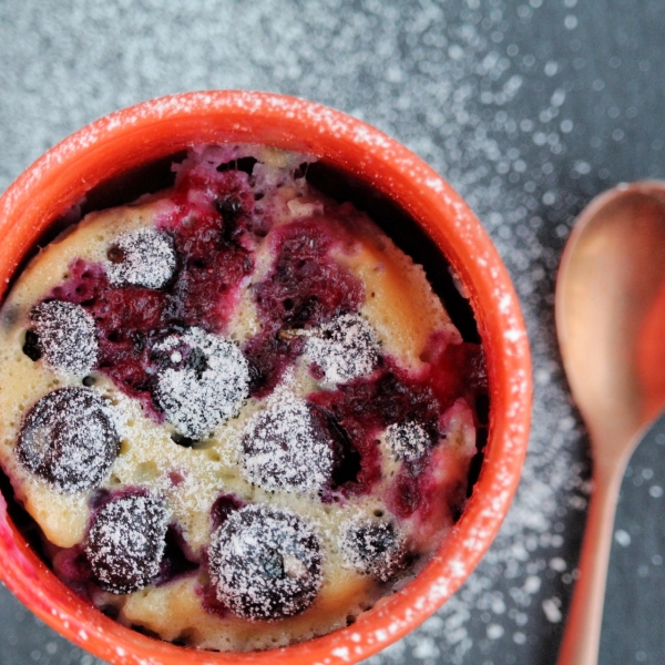 No-Egg Blueberry Mug Cake