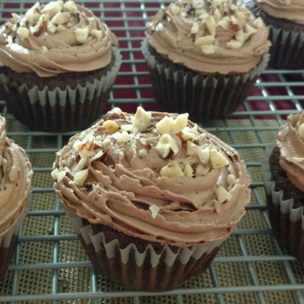 Brownie Cupcakes with Hazelnut Buttercream