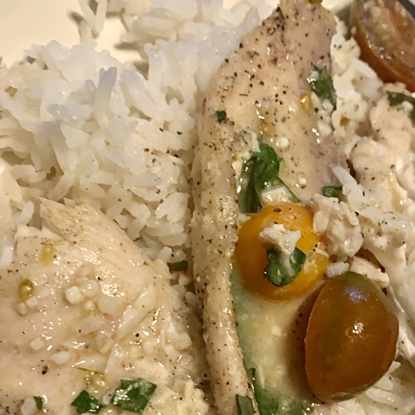 Easy Tilapia with Wine and Tomatoes