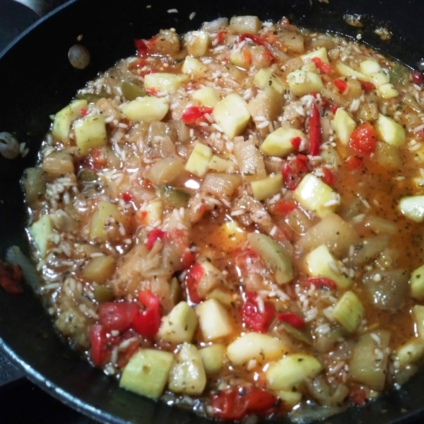 Eggplant, Zucchini and Sweet Red Pepper Stew