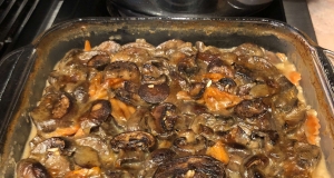 Oven Brown Rice with Carrots and Mushrooms