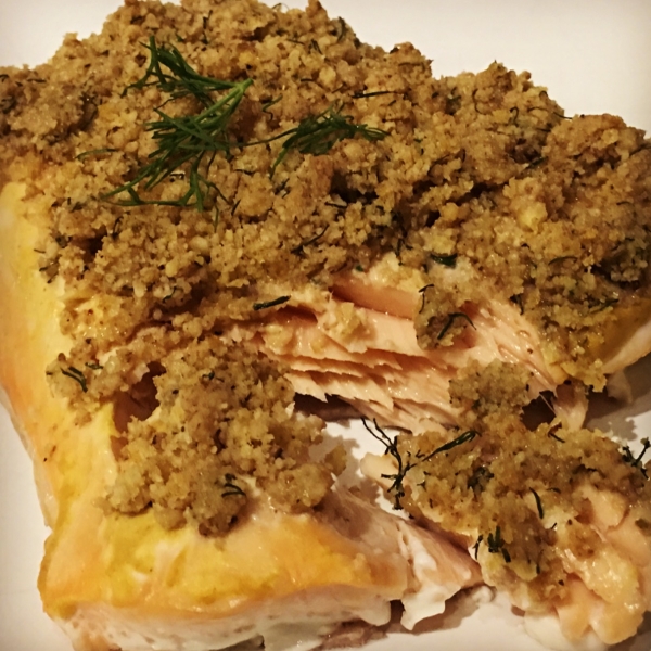 Crunchy Walnut Crusted Salmon Filets