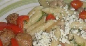 Penne with Spicy Chicken Sausage, Beans, and Greens