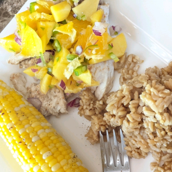 Coriander Chicken with Mango Salsa