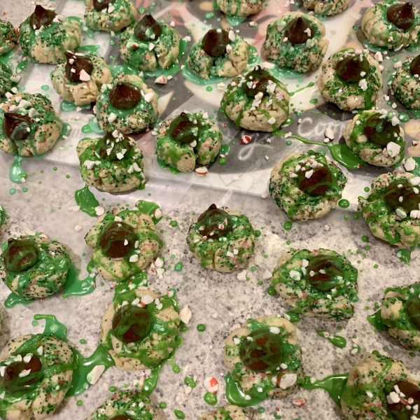 Peppermint Candy Cane Kiss Cookies