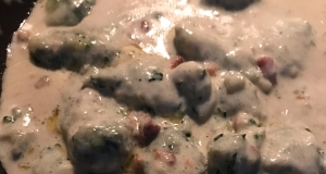 Spinach Gnocchi with Gorgonzola Cream Sauce