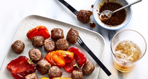 Air-Fried Bratwurst Bites with Spicy Beer Mustard