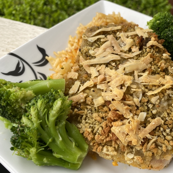 Garlic-Herb-Crusted Pork Chop Dinner for One