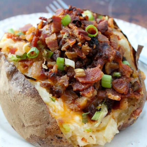 Bacon Cheese Burger Twice-Baked Idaho® Potatoes