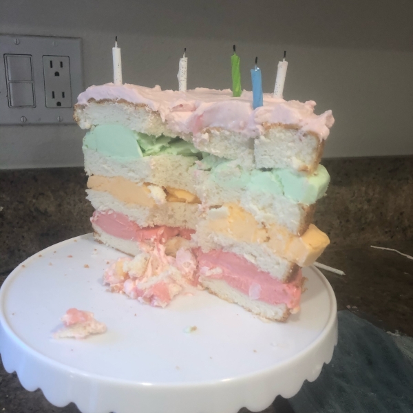 Rainbow Sherbet Cake