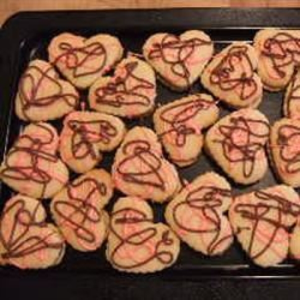 Chocolate Filled Peppermint Valentine Heart Cookies