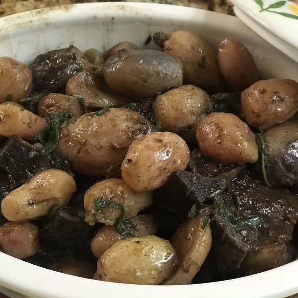 Braised Lamb with Radishes and Mint