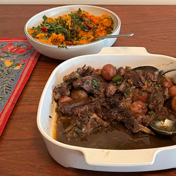 Braised Lamb with Radishes and Mint