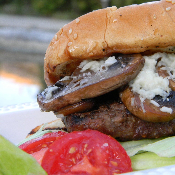 Grilled Mushroom Swiss Burgers